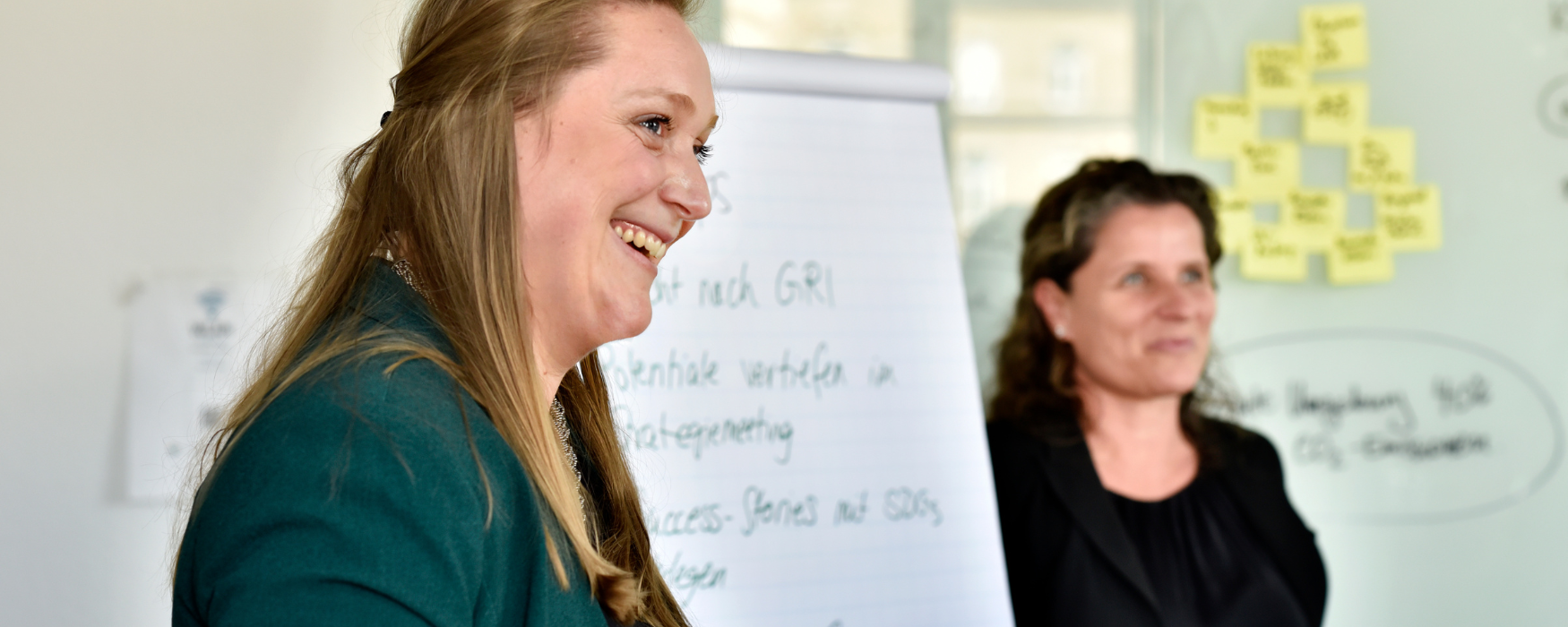 Unsere Gründerinnen Patricia und Alice leiten den Workshop "ESG-Check für Gründerinnen"